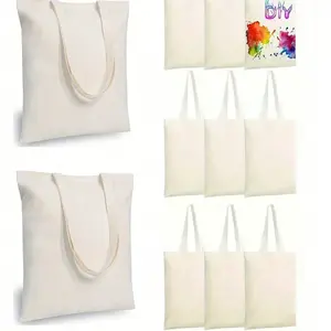 2/4/6/8/12/20pcs Blank Sublimation Tote Bags, Reusable Lightweight Medium Shopping Bags, Foldable Shoulder Bags, Large Capacity Foldable Shopping Bags, Suitable For DIY, Advertising, Promotion, Gifts, Events And Household Items, Eco Conscious Bags