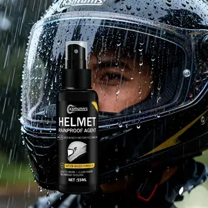 Helmet Rain Repellent Spray, Safe Water-Based, Non-Damaging Glass, Quick Drainage, Clear Vision, Multi-Functional Motorcycle Helmet Wax