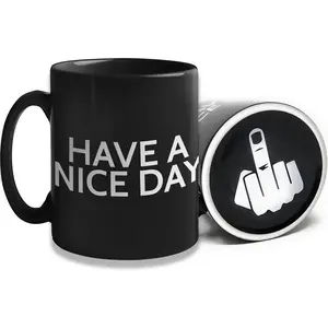 Funny Coffee Mug for Men and Women - Have a Nice Day Coffee Mug Middle Finger Bottom | Funny White Elephant Gifts for Adults - Novelty Coffee Mugs, Funny Mugs, Funny Coffee Cups Gag Gift (11 Oz) Find Funny Gift Ideas
