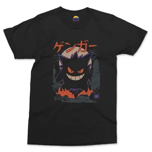 Gengar Anime Art T-shirt, Retro Cool Japanese Manga Style Graphic Tee, Japan Anime Gifts Shirt, Anime Lover tshirt for  Adult Unisex Top