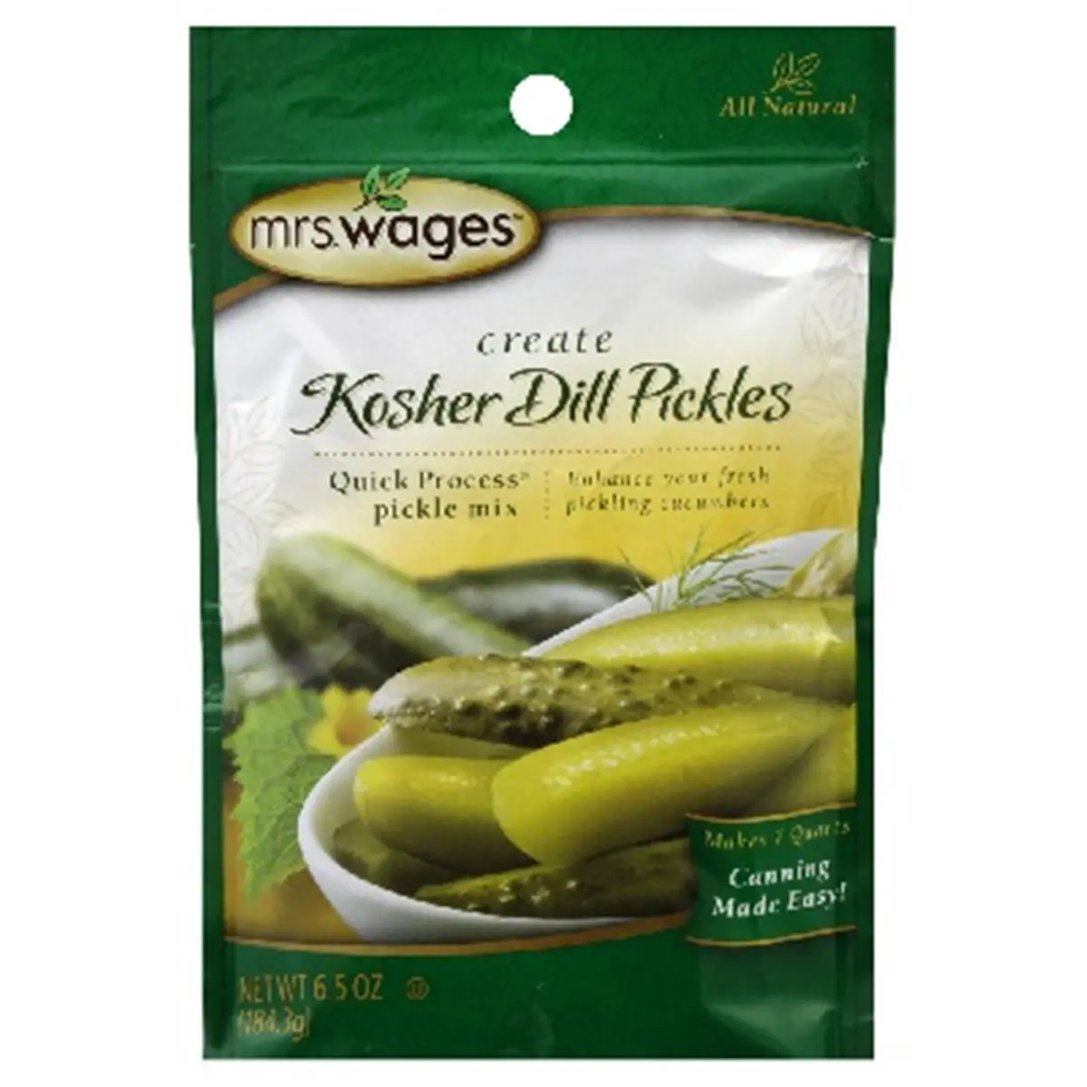 Mrs Wages BG16003 Natural No Fillers Kosher Dill Mix - 6.5 OZ Frozen Kitchenware Mix for Pickle Making
