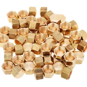 3/8-Inch Brass Compression Cap Stop Valve Cap,Brass Compression Fitting(Pack of 60)