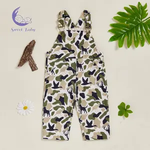 Baby Boy Camouflage Print Sleeveless Suspender Overalls Romper, Toddler Outfit Bodysuit Jumpsuit for Babies & Toddlers