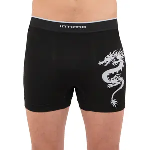 Intimo Men's Dragon Silhouette Casual Fabric-Blend Boxer Briefs Sleep Lounge Underwear Loungewear