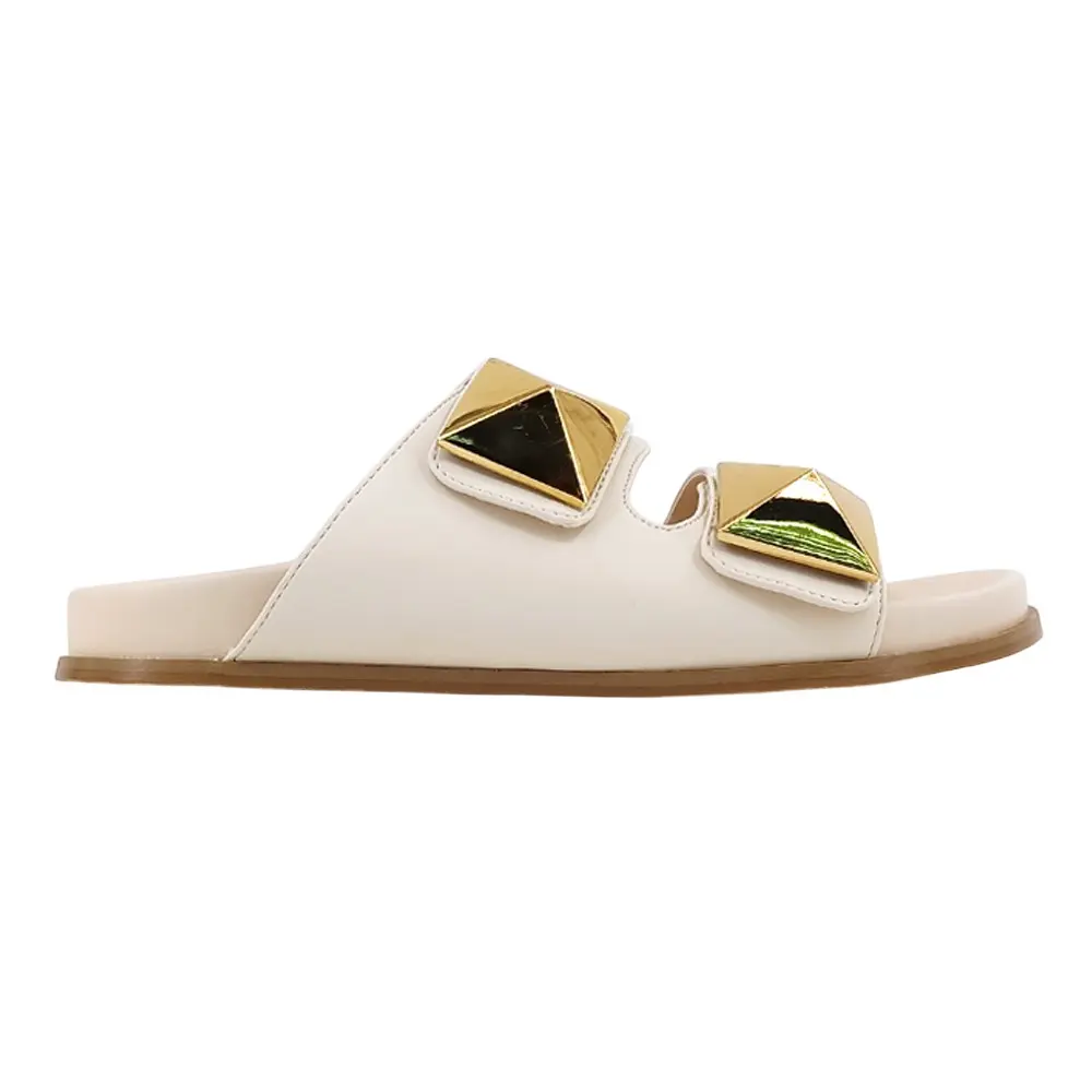 Shu Shop Womens Bernarda Studded Slide Casual Sandals Casual - Beige