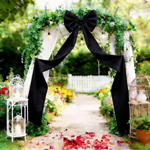 Extra Long Satin Black Bow for Coquette Room Decor 70x20 Inch Bow Wall Decor for Valentine's Day Bachelorette Bridal Shower Wedding Birthday Christmas Decorations