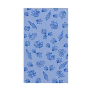 Slightly Subtle Coastal Ocean Inspired Blue Hand Towel, Nautical Decor for Beach Lovers, Sea Shell Design for Home, Bathroom and Kitchen Use, Perfect Gift for