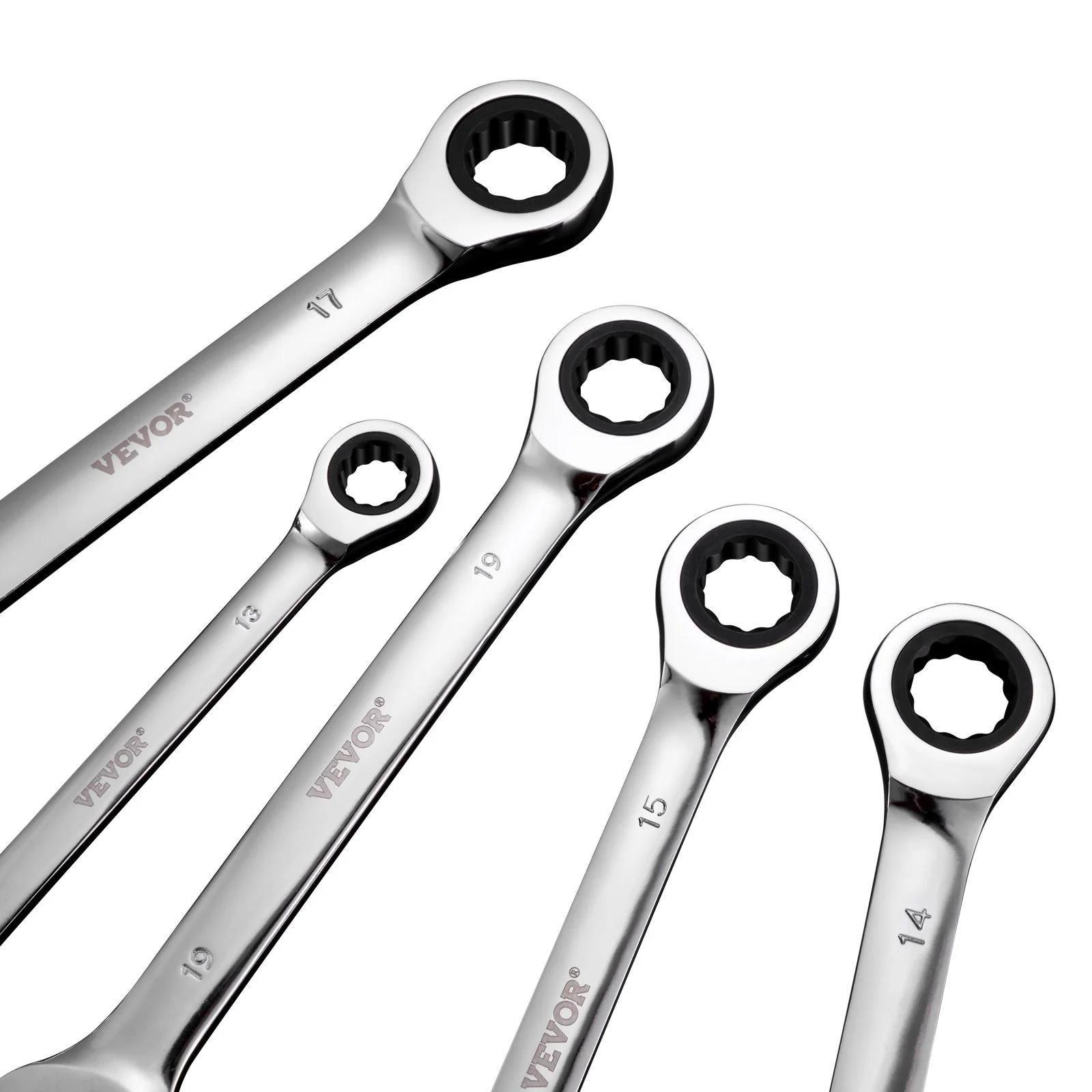 Combination Wrench Set, 8-Piece Ratcheting Wrench Set With Organizer Rack, Cr-V Steel Wrench Set Metric 8 Mm To 19 Mm, Ideal For General Household, Garage, Workshop, Auto Repairs, Emergency