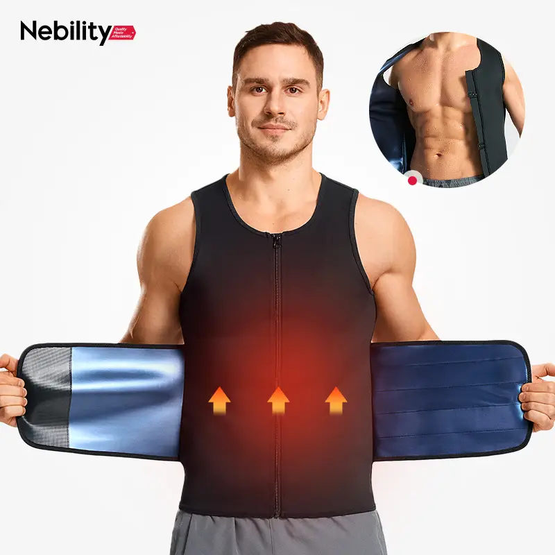 Nebility Men's Thermal Sauna Vest - Heat-Reflective Coating Compression Shirt