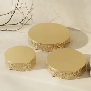 3-Piece Cake Stand Set, 8/10/12 Inch Metal Cupcake Display Rack, Dessert Tray for Weddings Birthdays Parties, Party Cake Stand