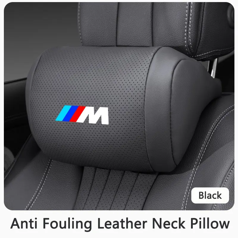 Nappa Leather Car Cushion Headrest Neck Support, Seat Pillow for Bmw Models, Protects Neck, Comfortable Car Accessory, Ideal for Long Drives