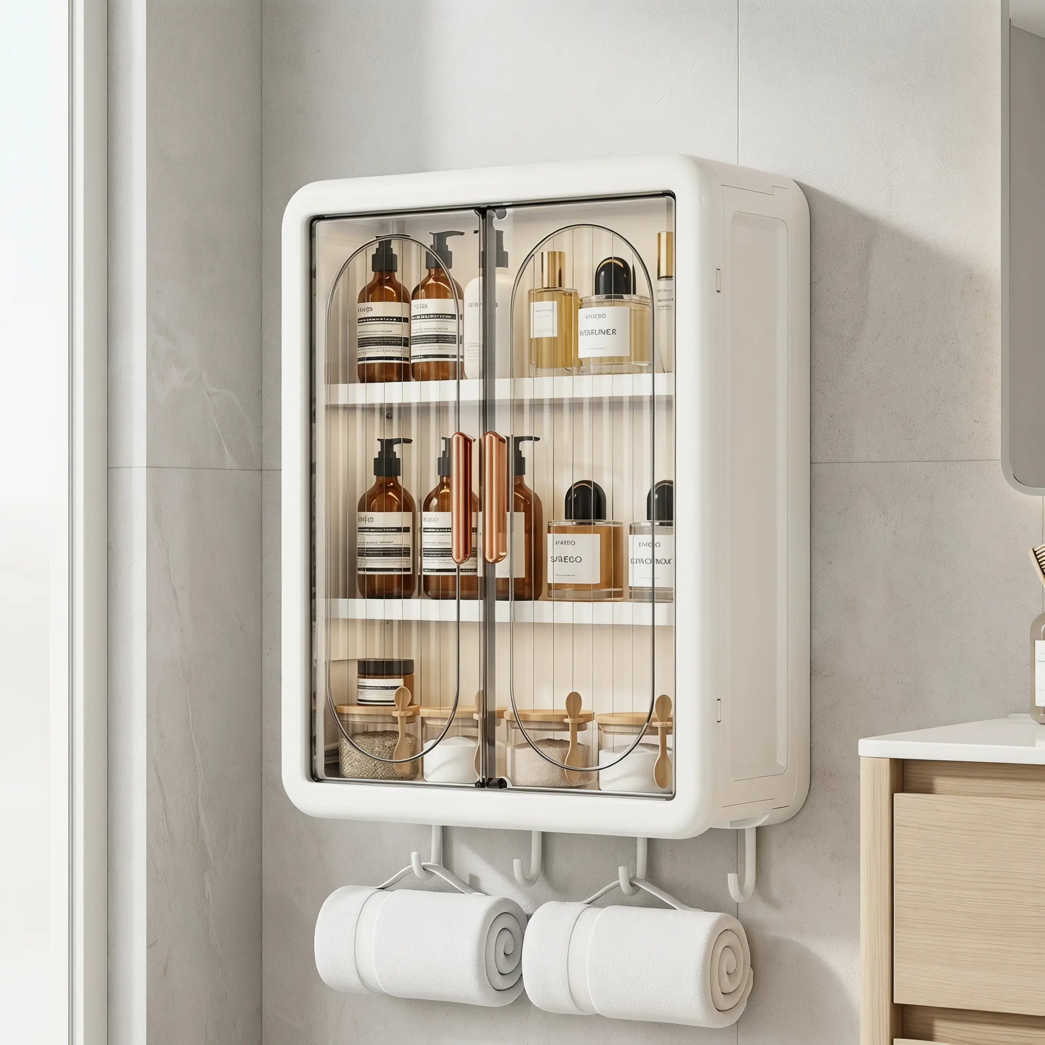 【NEW Storage】Wall-Mounted Storage Box – No-Drill Space-Saving Organizer for Bathroom, Bedroom & Kitchen | Multi-Purpose Hanging Storage Container Storage Racks; Storage Containers and Jars for Bathroom and Kitchen Supplies