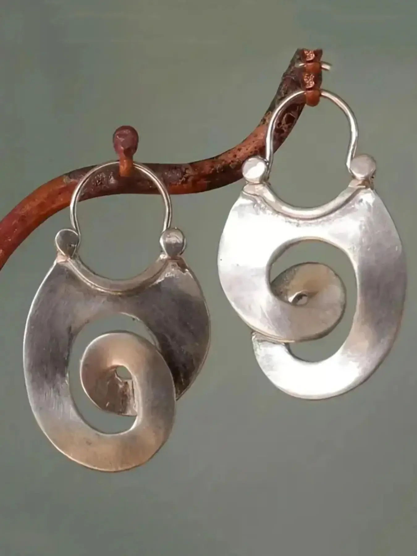 Geometric Spiral Design Dangle Earrings, 1 Pair Vintage Boho Jewelry for Women & Men, All-match Trendy Fashion Accessories for Party, Gifts for Her