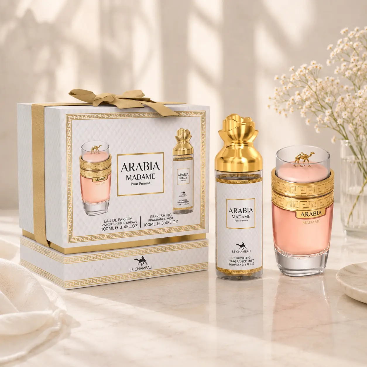 Arabia Madame Luxury Perfume Gift Set for Women 100ml Eau De Parfum & Fragrance Mist Floral Sweet Long Lasting Fragrance