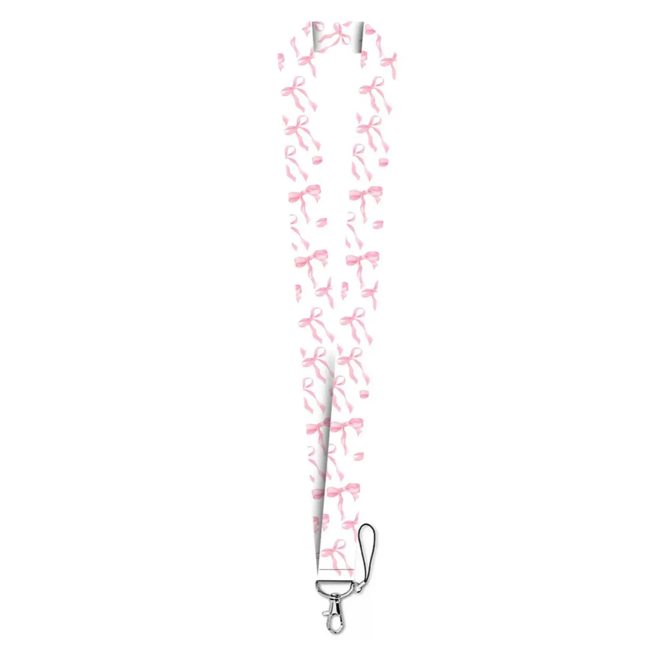 Multi-Color Bowknot Lanyard, Cute Neck Strap for ID Card Holder and Keys, Metal Key Ring, Perfect Gift for Teachers, Students, Staff