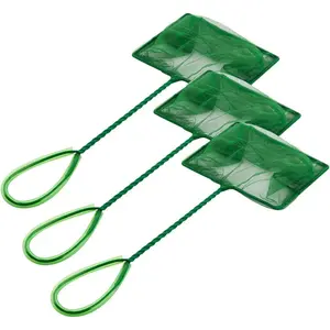 3 Pack 6-Inch Aquarium Fish Net Fine Fishing Mesh with Plastic Handle