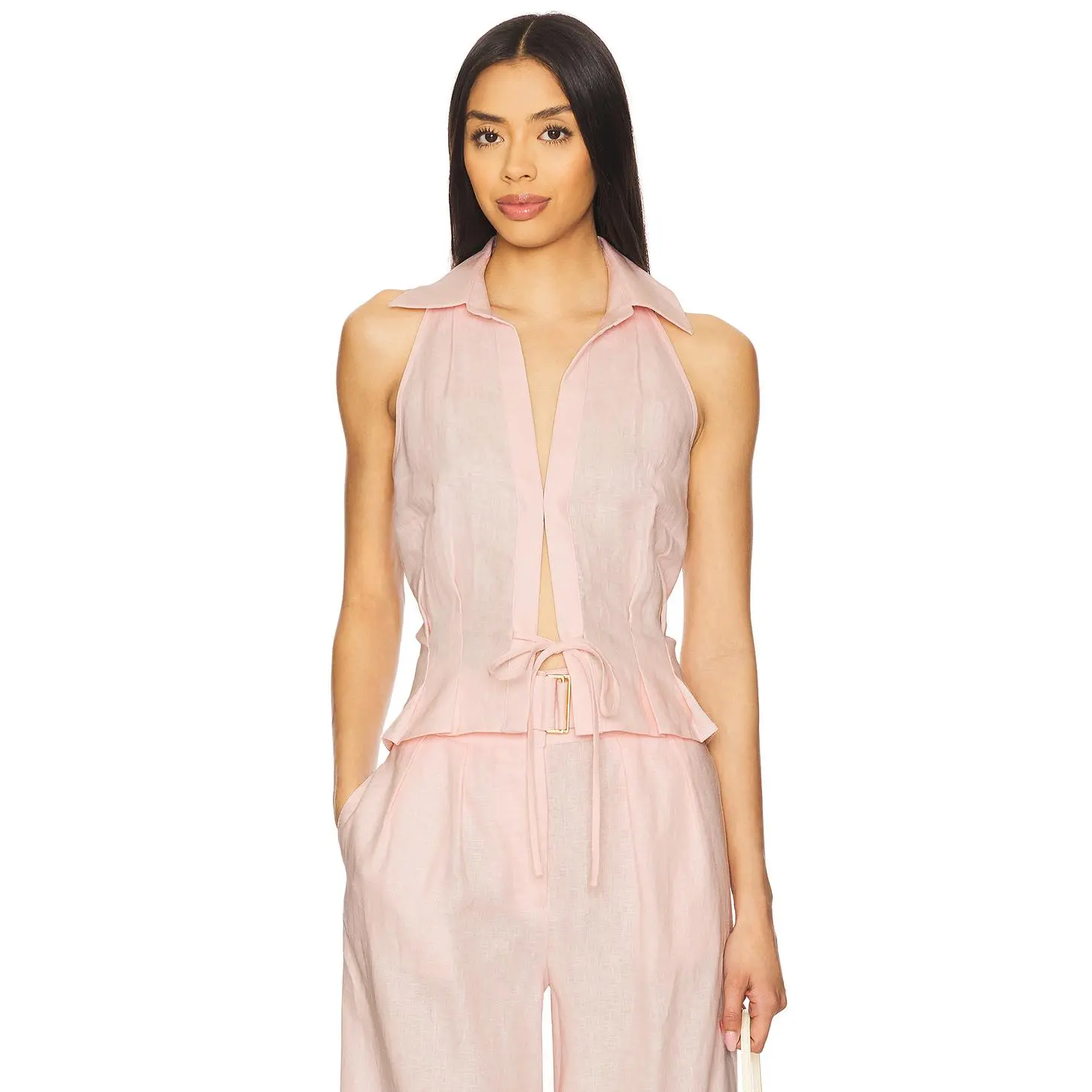 HEVRON Sloan Vest in Rose Quartz