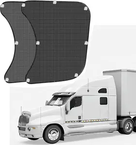 Upgraded 2 PCS Semi Trucks Window Shades, 23.6"x21.6" UV Protection Truck Window Shade with Suction Cups, Compatible with Freightliner, Volvo VNL, International, Kenworth, and RVs Uv Protective Sunshade Foldable Sunshade Cover