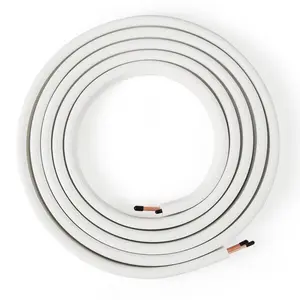 COSTWAY - 25 Feet Mini Split Line Set with 1/4 Inch and 3/8 Inch O.D. Copper Pipes Tubing