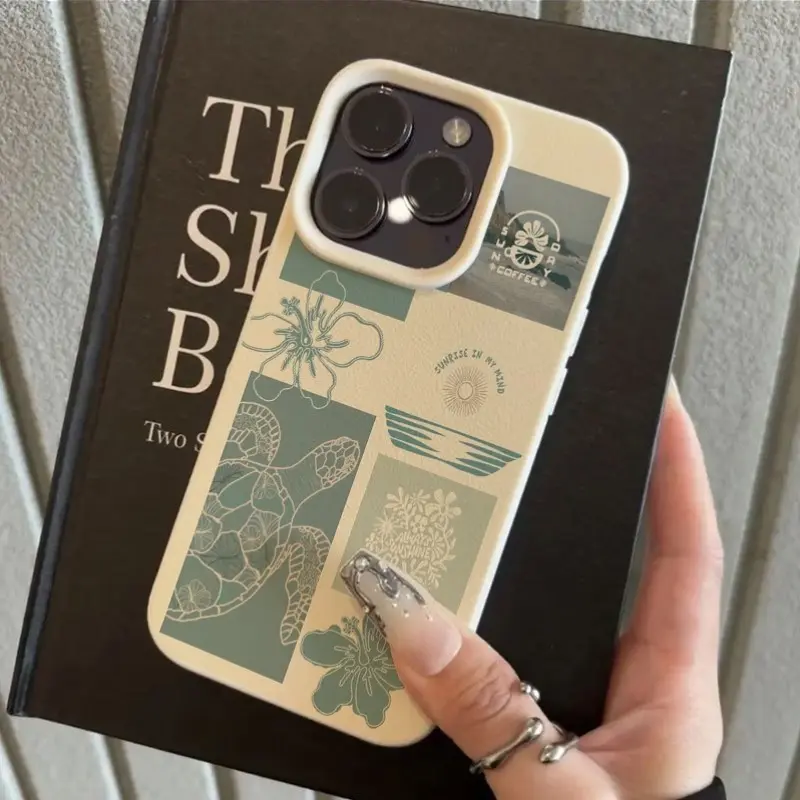 Minimalist Ocean Element TPU Protective Cover - Flexible Fit Smartphone Accessory for iPhone 16 Pro Max/16 Plus/15 Pro Max/15/14/13 Pro/12/11, Drop Protection, High Aesthetic Appeal