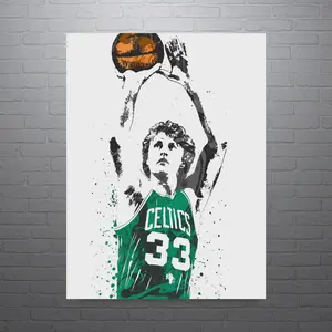 No Frame Larry Bird Boston Celtics Poster Sports Man Cave Wall Art Basketball Print