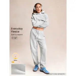 GLOWMODE Everyday Fleece Cozy Moves Ultra-Soft Warm Oversized Side Pockets Elastic Ankle Cuffs Adjustable Drawstring Waist Joggers Pants Daily Casual Outdoors Gym Studio Winter Wear