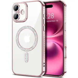 Entronix iPhone 16 [Magnetic-Compatible] Case - Rhinestone DIamonds, Cover Crystal