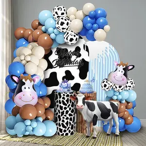124pcs Farm Cow Theme Balloon Arch Kit, Includes Cow Foil and Balloons, Perfect for Kids Birthday Parties & Baby Showers, Balloon Party Supplies