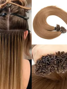 Real Human Hair Extensions Keratin K Tip Hot Fusion, Remy Hair 12-20inch, Add Length & Volume with Natural Look