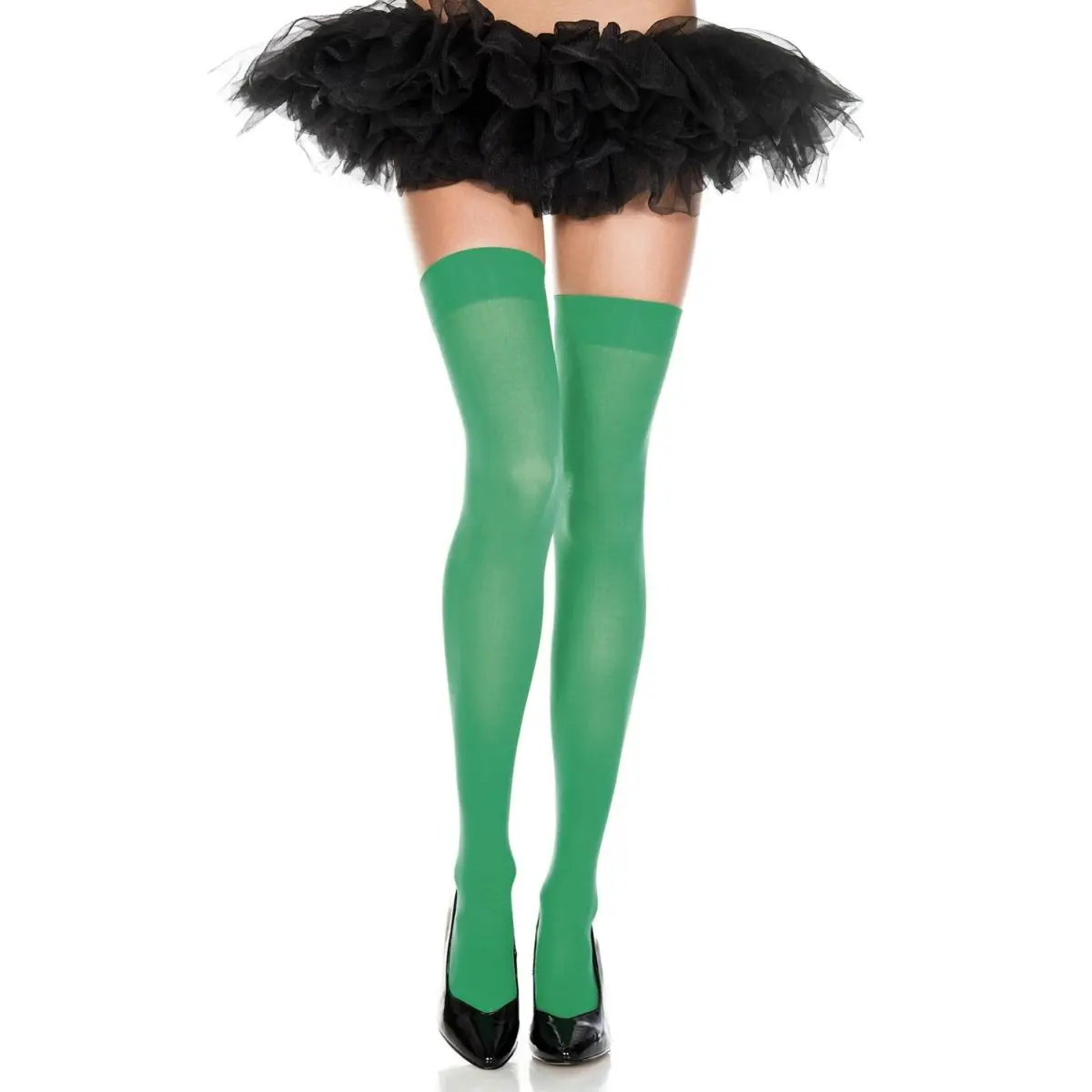 212 MAIN Women's Opaque Thigh High Stockings, Fashion Hosiery for Costumes and Sports Wear, Kelly Green, Thigh Highs, Opaque Fabric, Costume Wear, Female Fit, Long Sports Socks, Style Sports Socks