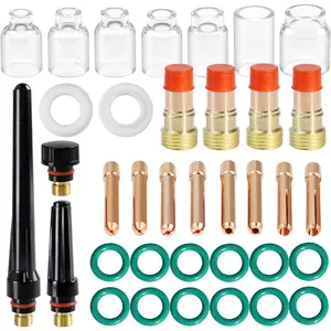 36 count TIG Welding  Accessories Stubby Gas Lens 4#~12# Glass Cup Kit For WP-17/18/26