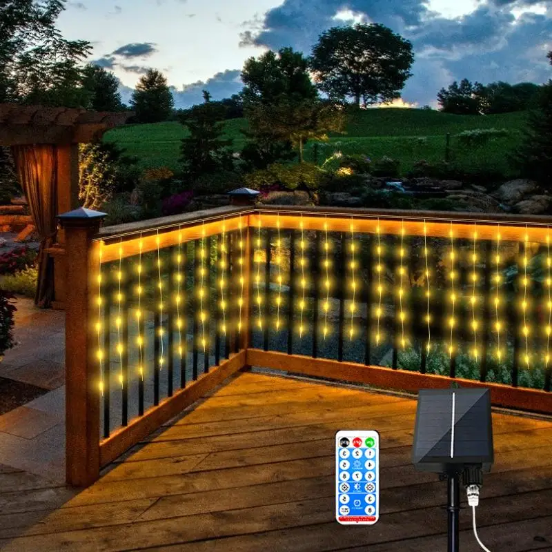 Solar Powered 216 LED String Light, 8 Modes Waterproof LED String Light, Outdoor Decorative Light For Patio, Deck, Yard & Garden