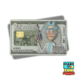 Rick Sanchez 100$ Credit Card Skin - Vinyl Sticker for debit cards, Waterproof, Glossy or Holographic - Easy to apply funny card sticker credit card