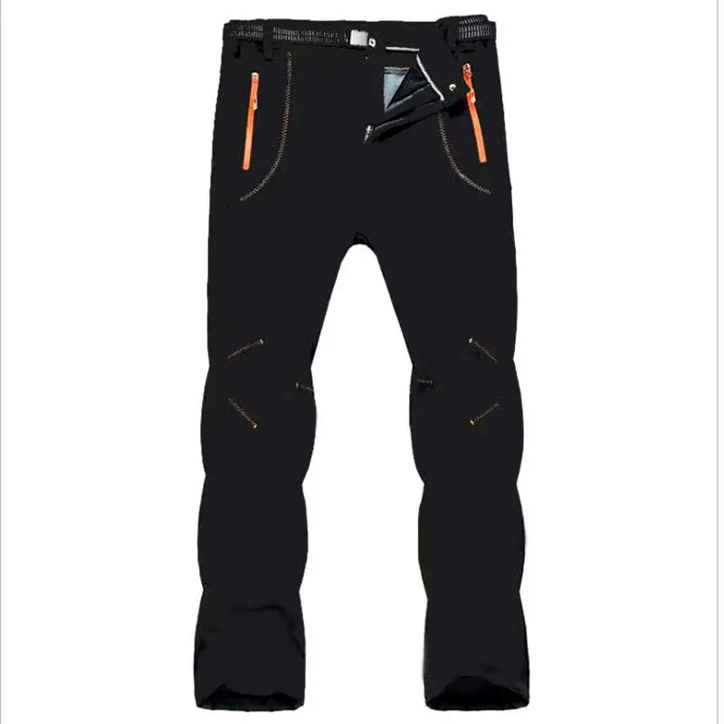 Men’s Softshell Windproof Sports Pants, Fleece-Lined Outdoor Sports Pants, Warm Hiking and Climbing Pants, Lightweight Quick-Dry with Pockets and Zippers, Suitable for Autumn and Winter Wear.