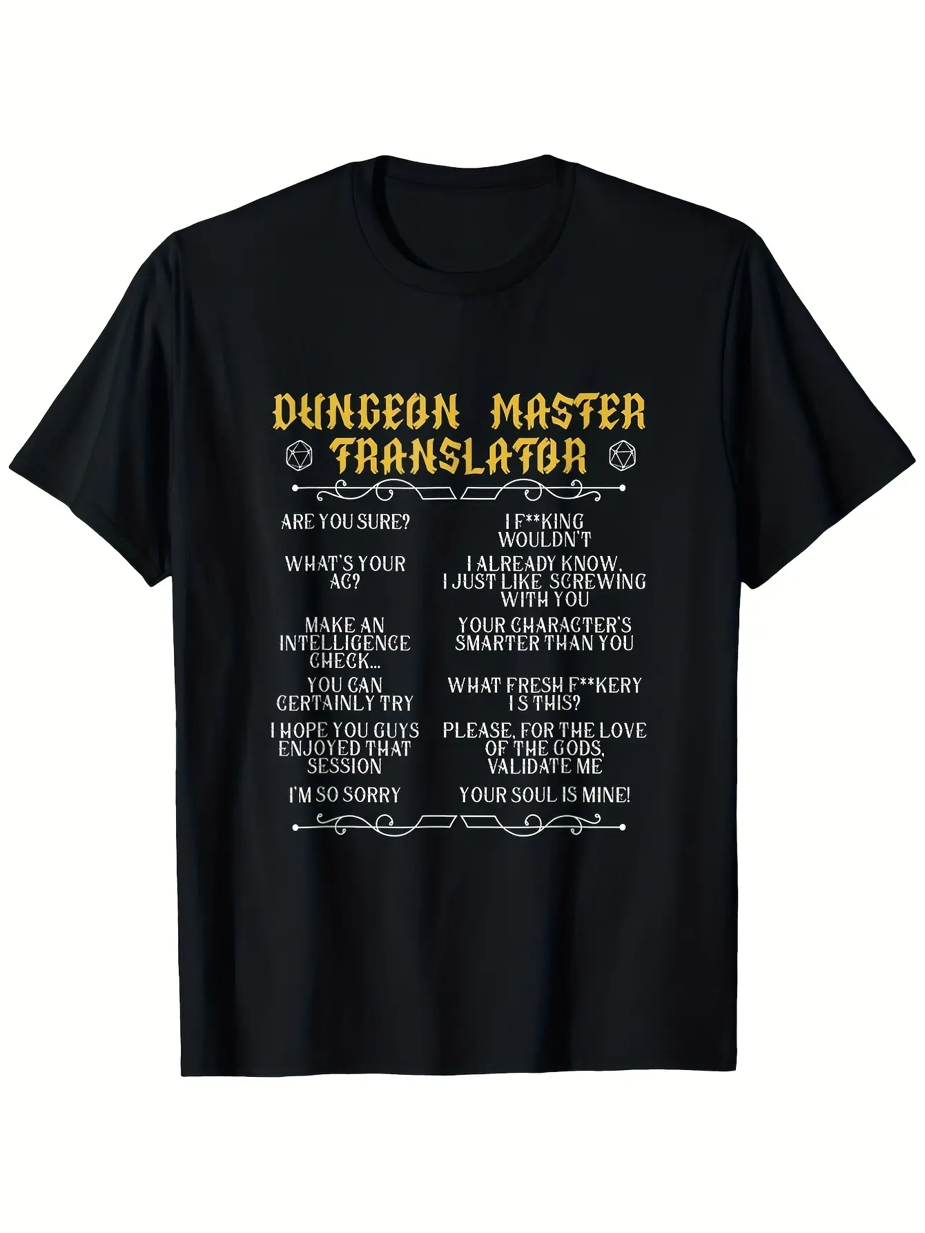 Dungeon Master Translator-like RPG T-Shirt for Tab unisex soft cotton short sleeve t shirt, vintage graphic casual tee for men women teens, perfect birthday holiday gift for camping travel gym daily street  wear