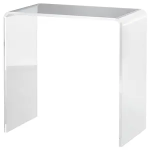 SUP DUB  Modern Acrylic End Table, Waterfall Side Table with Rounded Edges and Storage for Small Spaces, 21" x 12" x 21", Clear