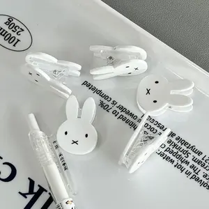 Miffy Rabbit PP-Clips Kawaii Transparent Plastic Photo Holders for School/Office Durable Document Clips for Tickets & Receipts