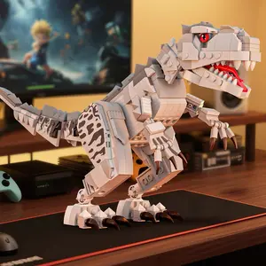 Cool Tyrannosaurus Rex Building Block Toy, DIY Building Model, Jurassic Dinosaur Series, Flexible Jointed, Educational Puzzle for Boys, Home Model Decoration, Building Blocks Set