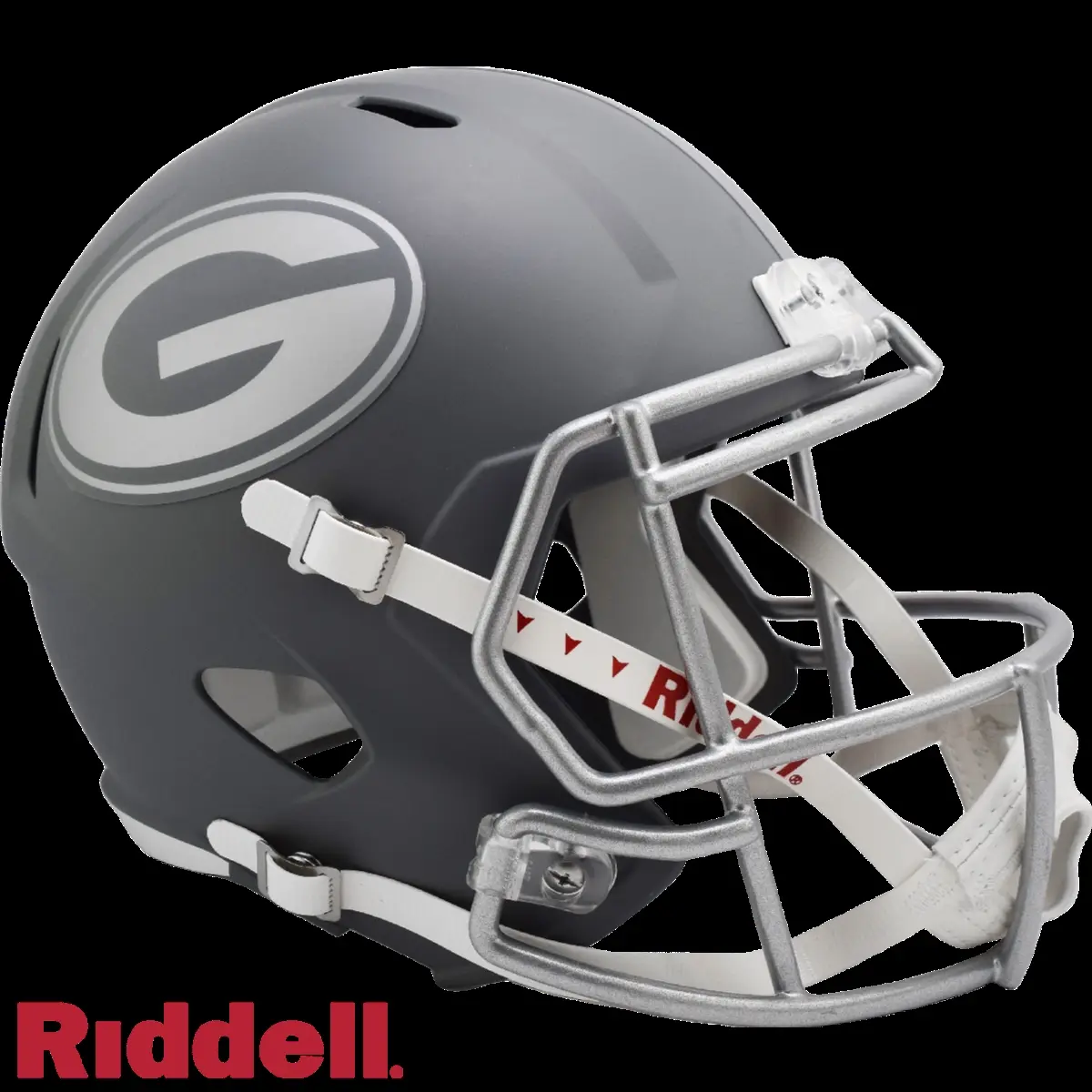 Riddell Georgia Bulldogs Full-Size Speed-Style Slate Alternate Collectible Helmet - Silver, Gold, Flat Gray Shell, Sports Collectible Accessory for College Football Fans, Sports Collectibles