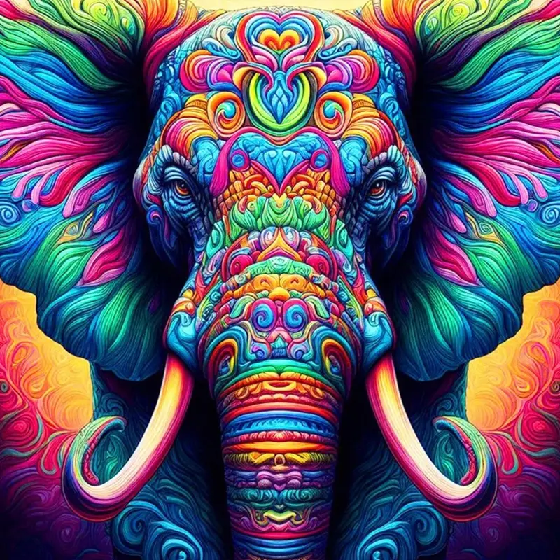 New arrival Diamond Embroidery Elephant DIY Mosaic Animal Picture Rhinestones Beaded Painting Handicraft Needle Crafts Diamond Bedazzling Kit DIY Set