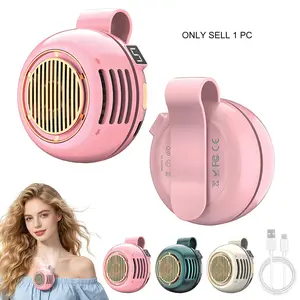 Portable Silent Mini Bladeless Fan Clip on with USB Rechargeable 360° Rotatable Design, Adjustable 3-Speed Suspended Cooler for Outdoor Travel Office