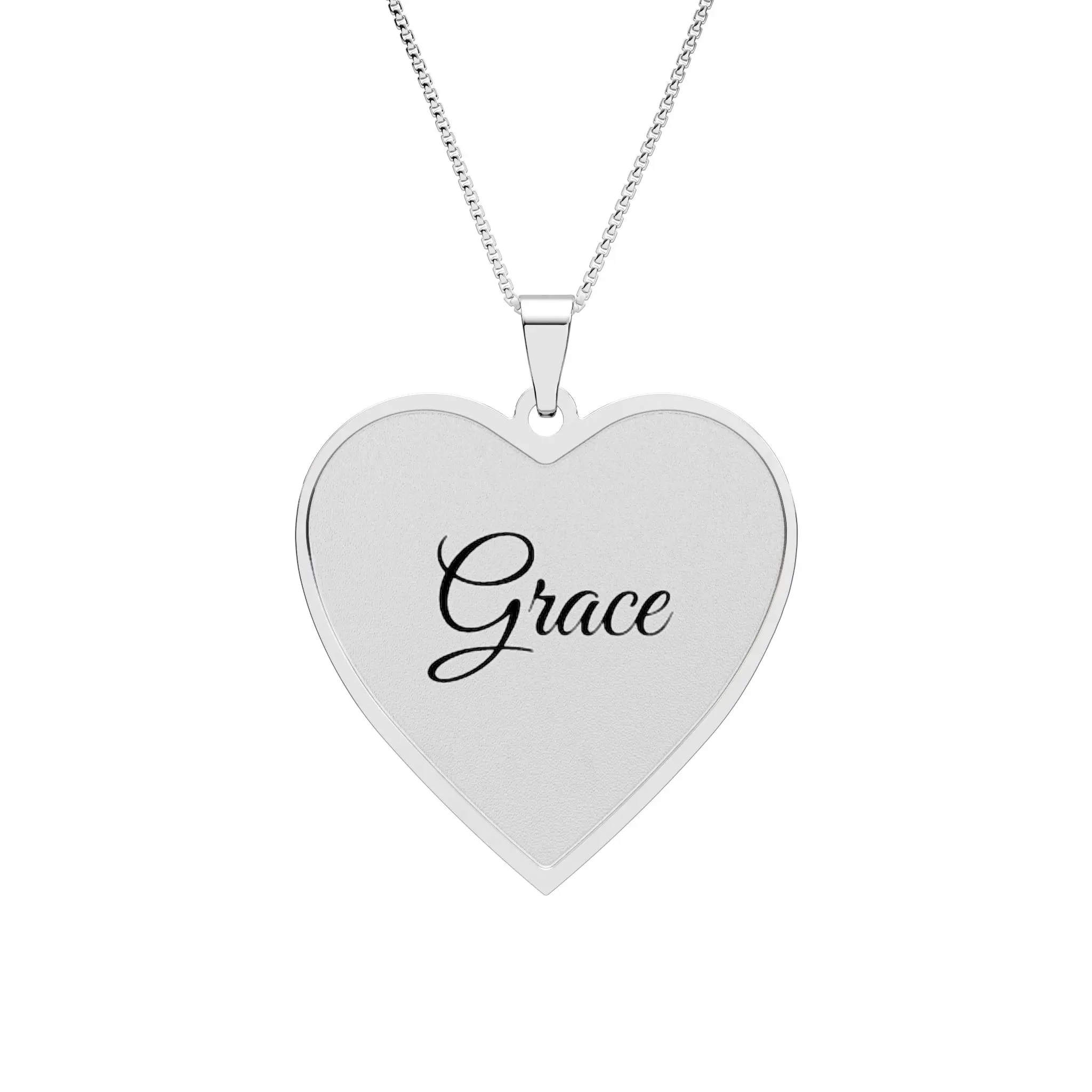 Engraved Name Heart Photo Pendant | Personalized Photo Locket Necklace