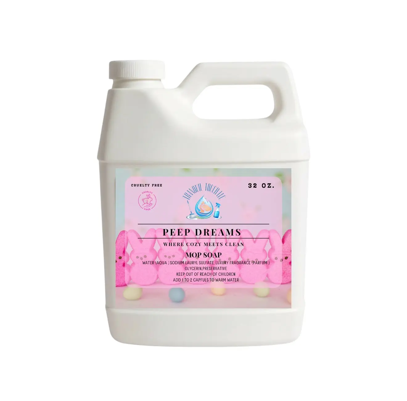 Peep Dreams Non-Toxic Vanilla-Fragranced Fluffy Formula Floor & All-Purpose Cleaner, Household Mop Soap for Home Care