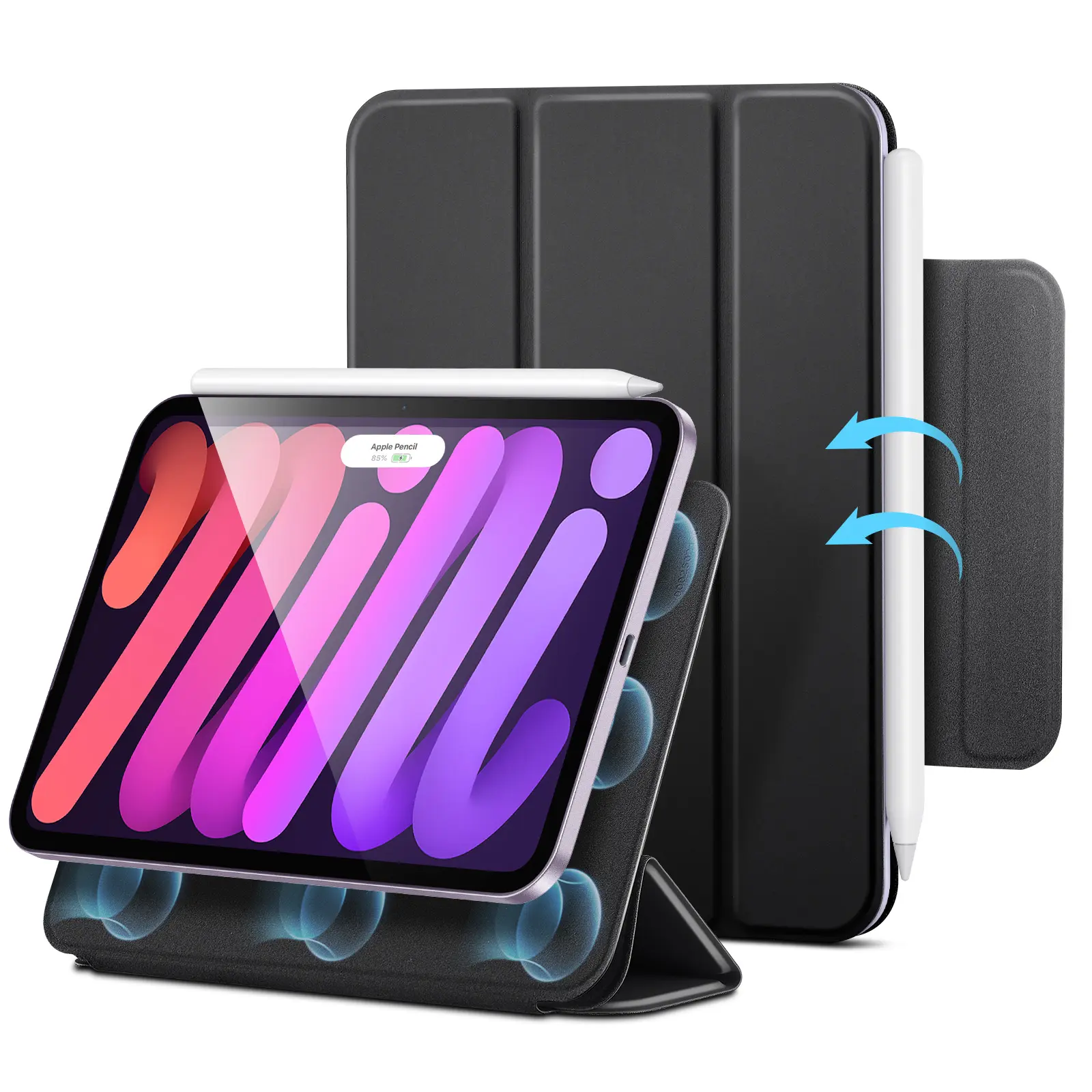 ESR for iPad mini 7/6, for iPad Air & iPad Pro, Slim Trifold Case, Magnetic Folio Case with Strong Magnetic Attachment, Auto Wake/Sleep, Supports Pencil Pro & USB-C Pencil,Rebound Serie