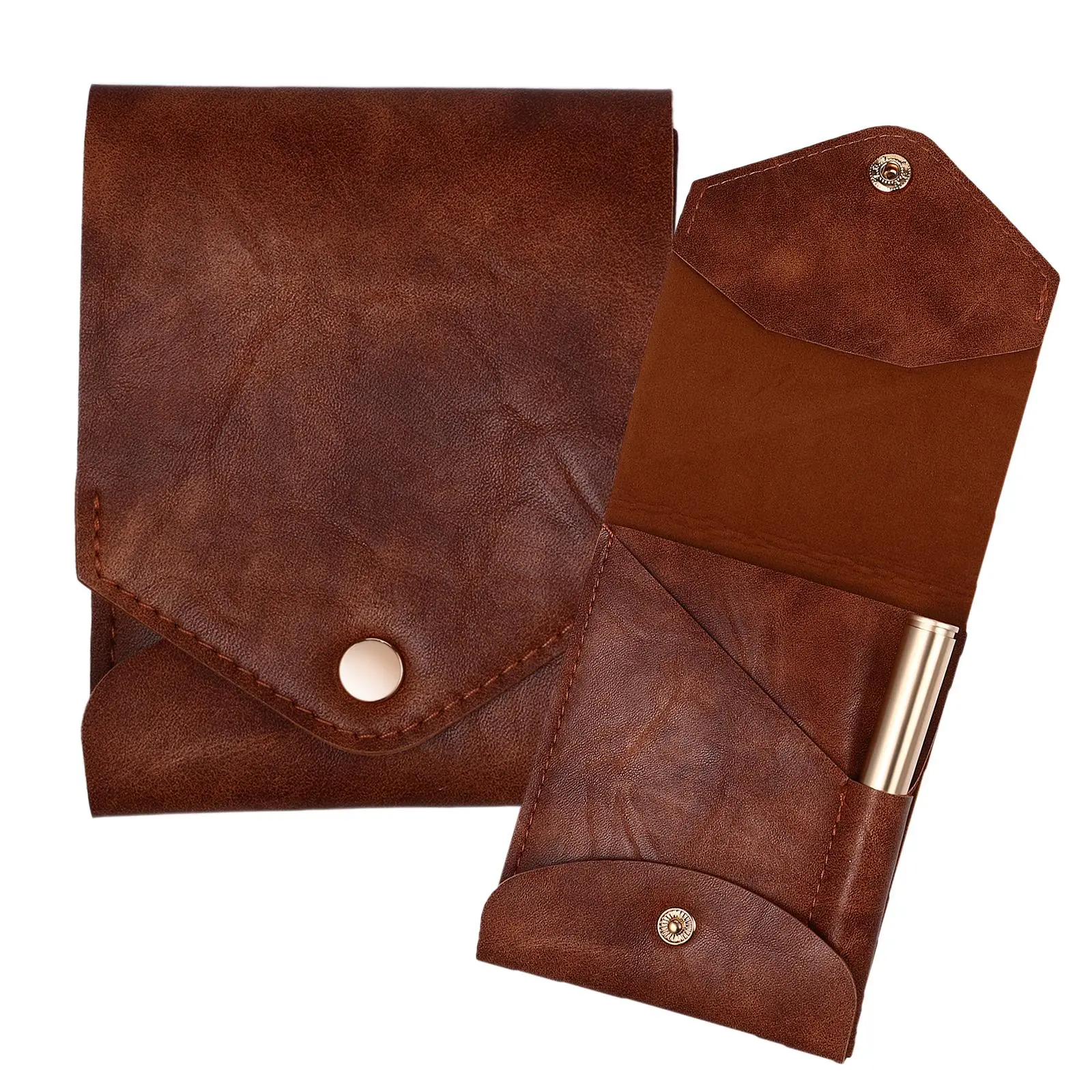 OIDEA Vintage Handcrafted Small Bifold Wallet with Pen, PU Leather Coin Purse Card Holder for Men Women summerwins