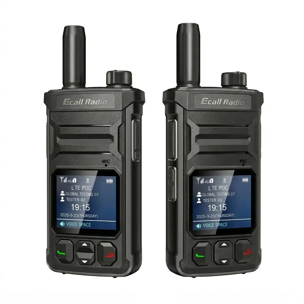 Ecallradio T6 PoC Walkie Talkie - 4G LTE Network Rugged Handheld Unit, Unlimited Range, Encrypted, No Monthly Fee, License Free, Clear Loud Audio, Long Standby Battery for Fleet Management Logistics