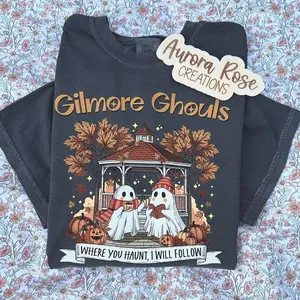 Aurora Rose Creations Gilmore Ghouls Comfort Color Tee Where You Haunt I Will Follow Halloween Design