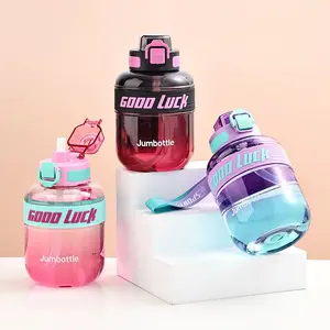 1100ML Non spray Gradient Water Bottle Sports Outdoor Gradient Two color Straw Cup Drinkware Tumbler Mug Portable Washable Reusable