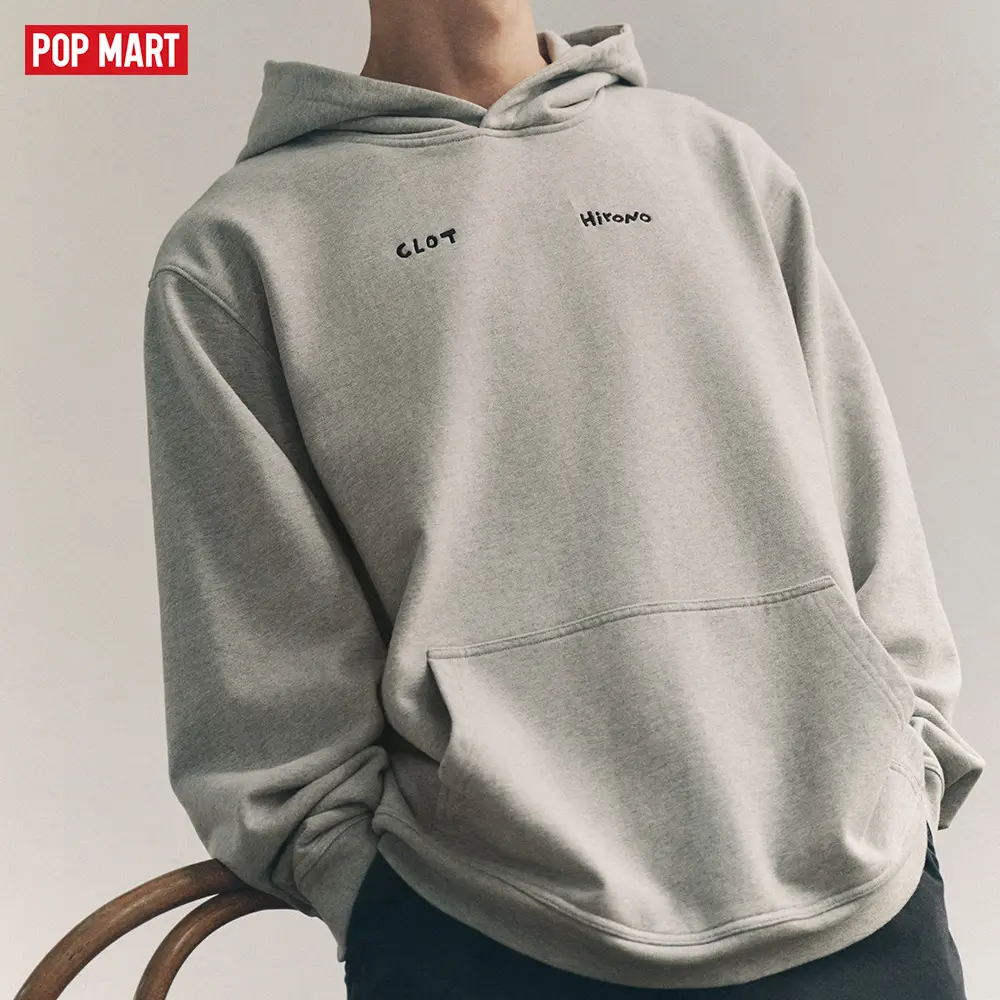 POP MART Hirono × CLOT-Ning Ning Hoodie Heather Grey - TikTok Shop