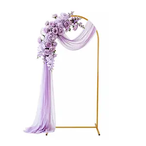 6ft Gold Metal Arch Backdrop Stand with Stable Square Base for Wedding & Birthday Balloons Ultra-Stable for Baby Shower & Party Decor